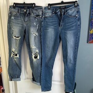Judy Blue Distressed Boyfriend and Classic Jeans